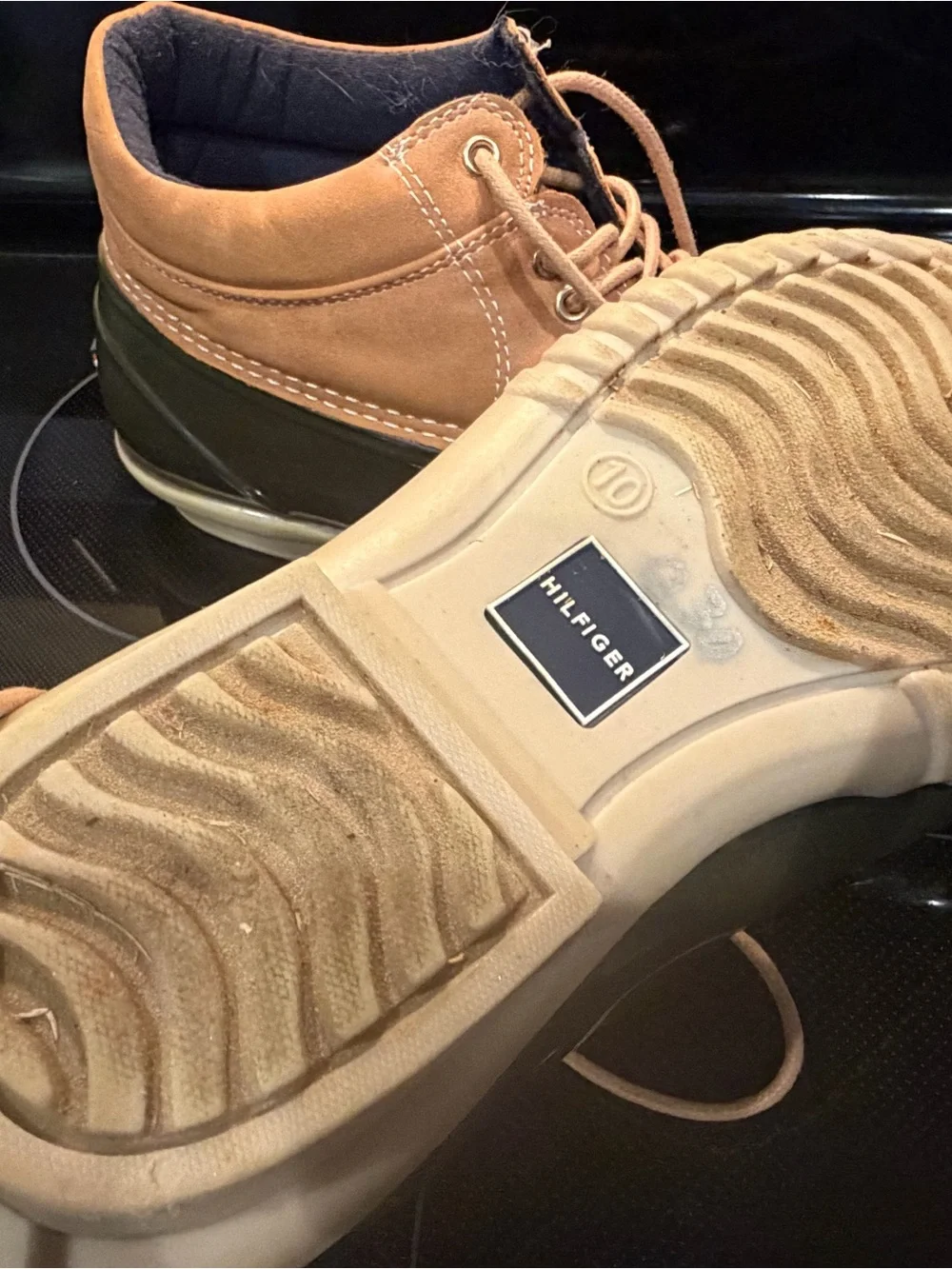 Tommy Hilfiger Olive and Tan Women's Waterproof Duck Boots